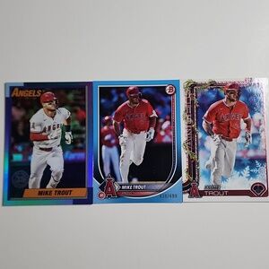 Mike Trout 3 Card Baseball Lot
